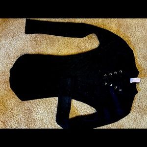 Women’s small black top with laces in front